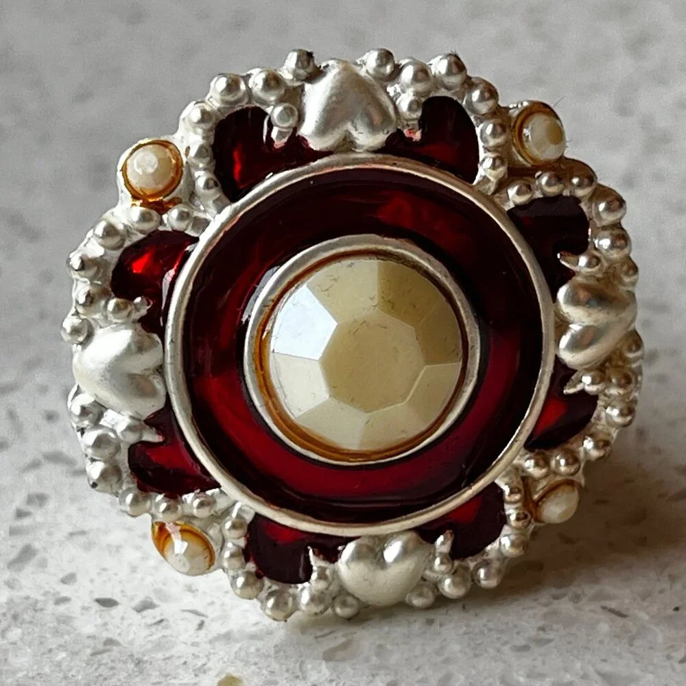 Bombay Co Red & Silver Wine Coaster & Stopper Set